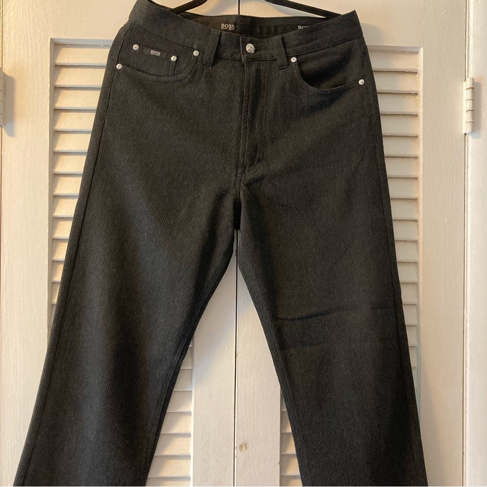 Boss Hugo Boss Alabama charcoal gray classic five pockets men pants size 32/32